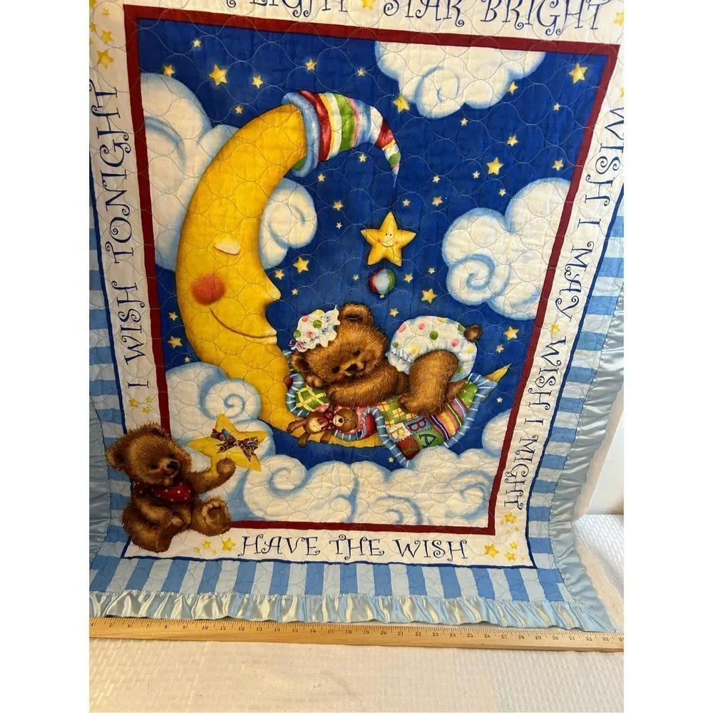 I wish tonight Moon quilted blanket 34